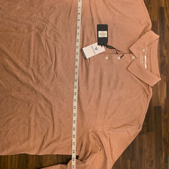 Maelreg Men's Golf Polo Shirt 3XL Pink Salmon Heather Performance NWT - Picture 2 of 4
